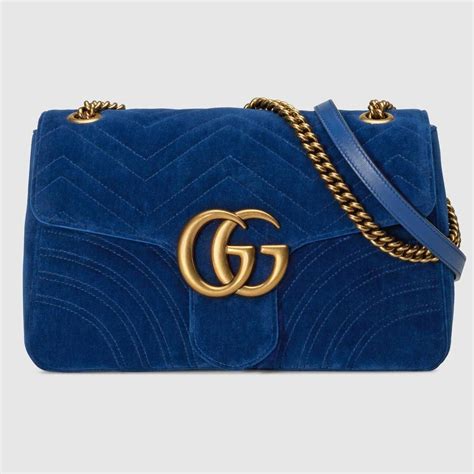 gucci marmont velvet dark blue|gucci marmont suede bag.